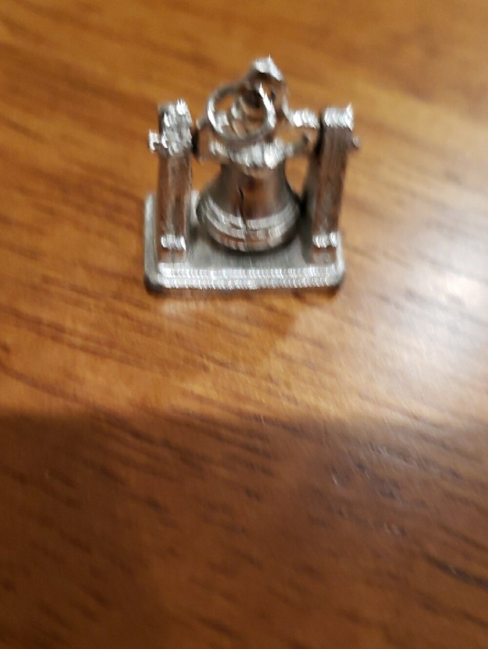 Silver Liberty Bell Charm Pendant - Vintage New - Picture 4 of 6